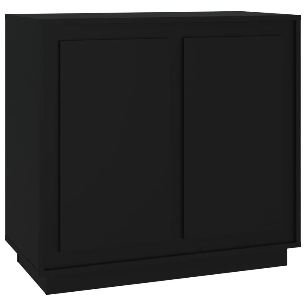 Madia Nera SYFAX™ 80x34x75 cm: Design Industriale in Legno Multistrato