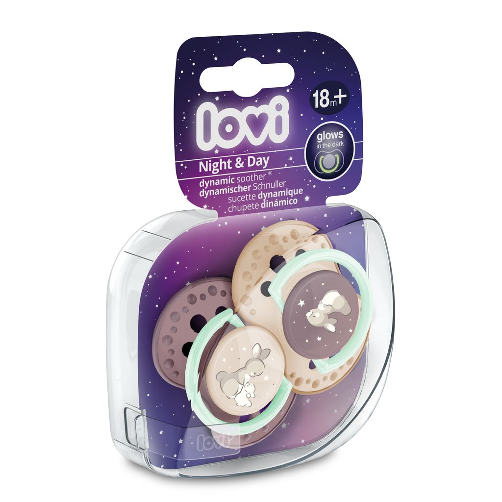 LOVI cumlík silikónový dynamický Night&Day Girl 18 m+ 2 ks Obrázok produktu 
