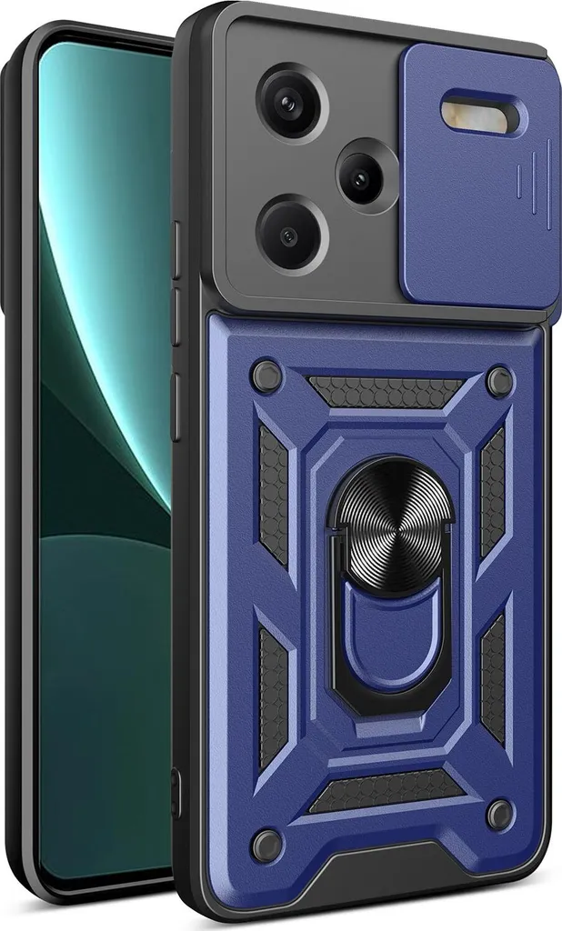 Protezione Totale Xiaomi Redmi Note 13 Pro+ Custodia Blu con Ring