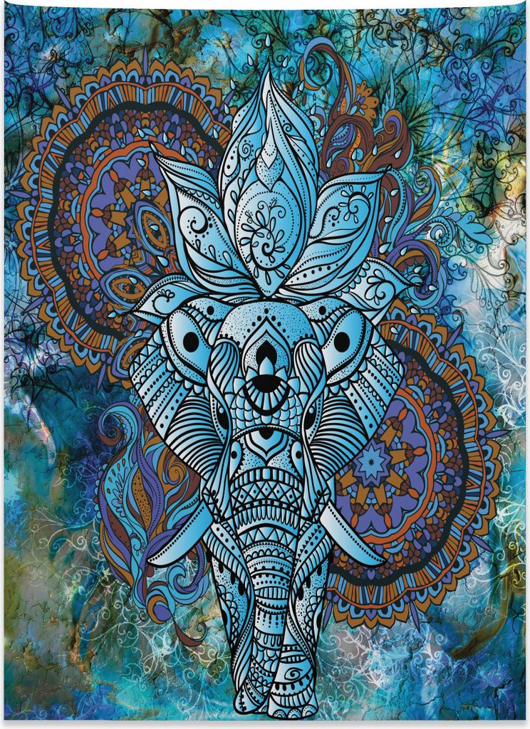 Abakuhaus Mystisch Wandteppich, Drittes Augensymbol aus Weiches Mikrofaser Stoff Kein Verblassen Klare Farben Waschbar, 110 x 150 cm, Braun Blau