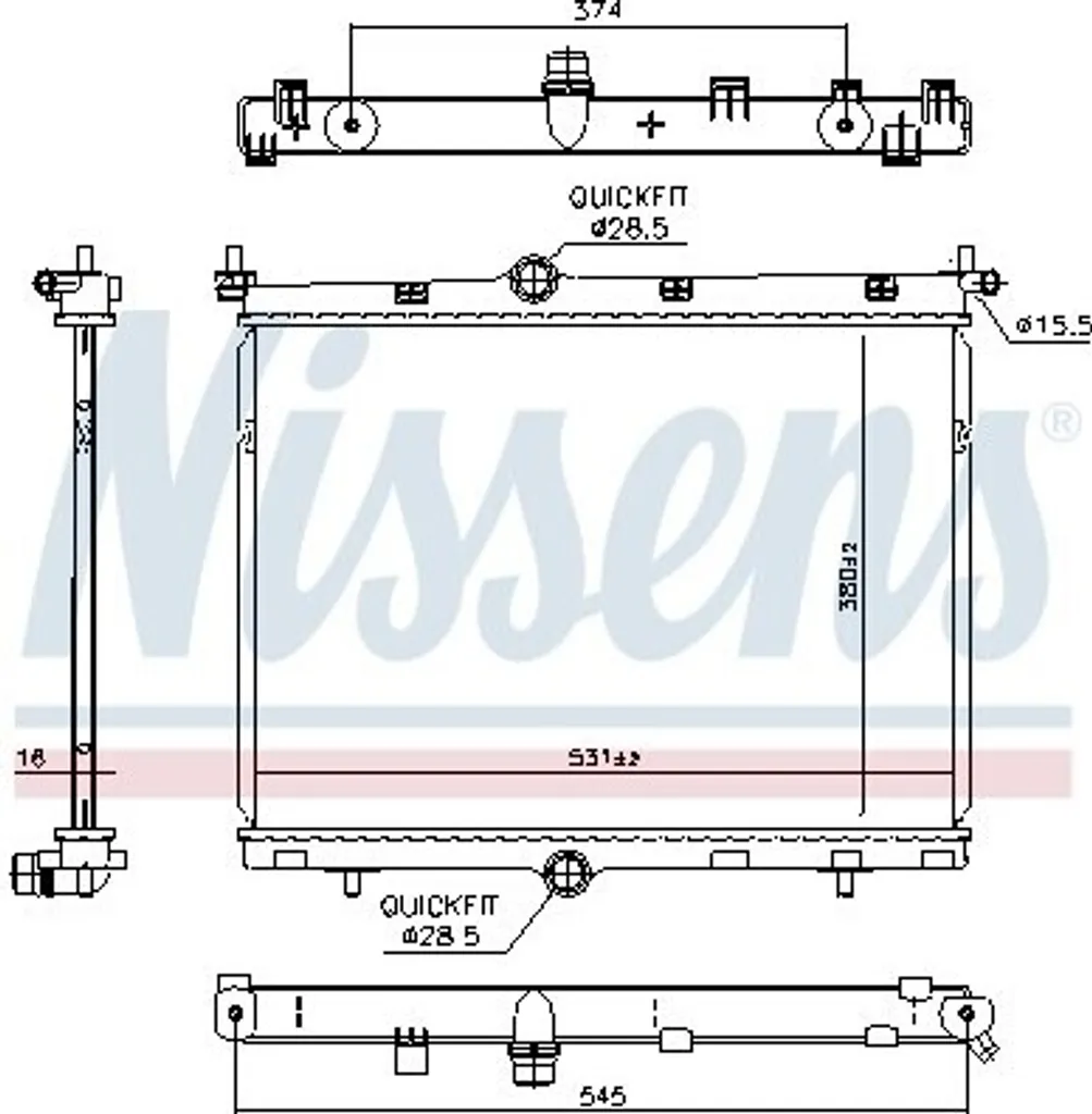 Radiateur moteur Nissens 607030 pour Opel Corsa F et Mokka (Ref 607030)