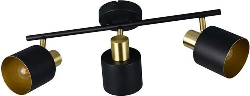 Plafonnier Mobile Noir et Or Métallique 53,5 cm pour Éclairage Ajustable