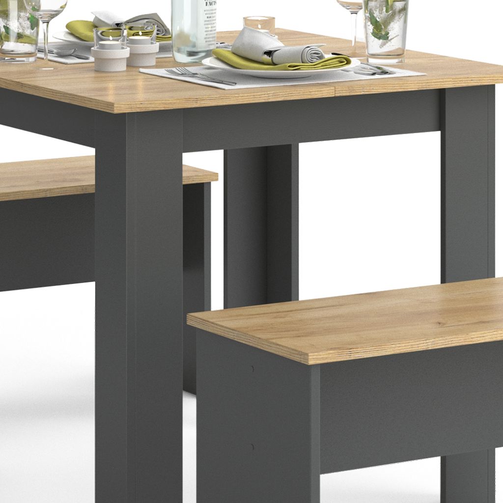 Vicco Ensemble De Table à Manger Sentio, Sonoma, 137.6x92.8cm Avec 2 Bancs 93129249