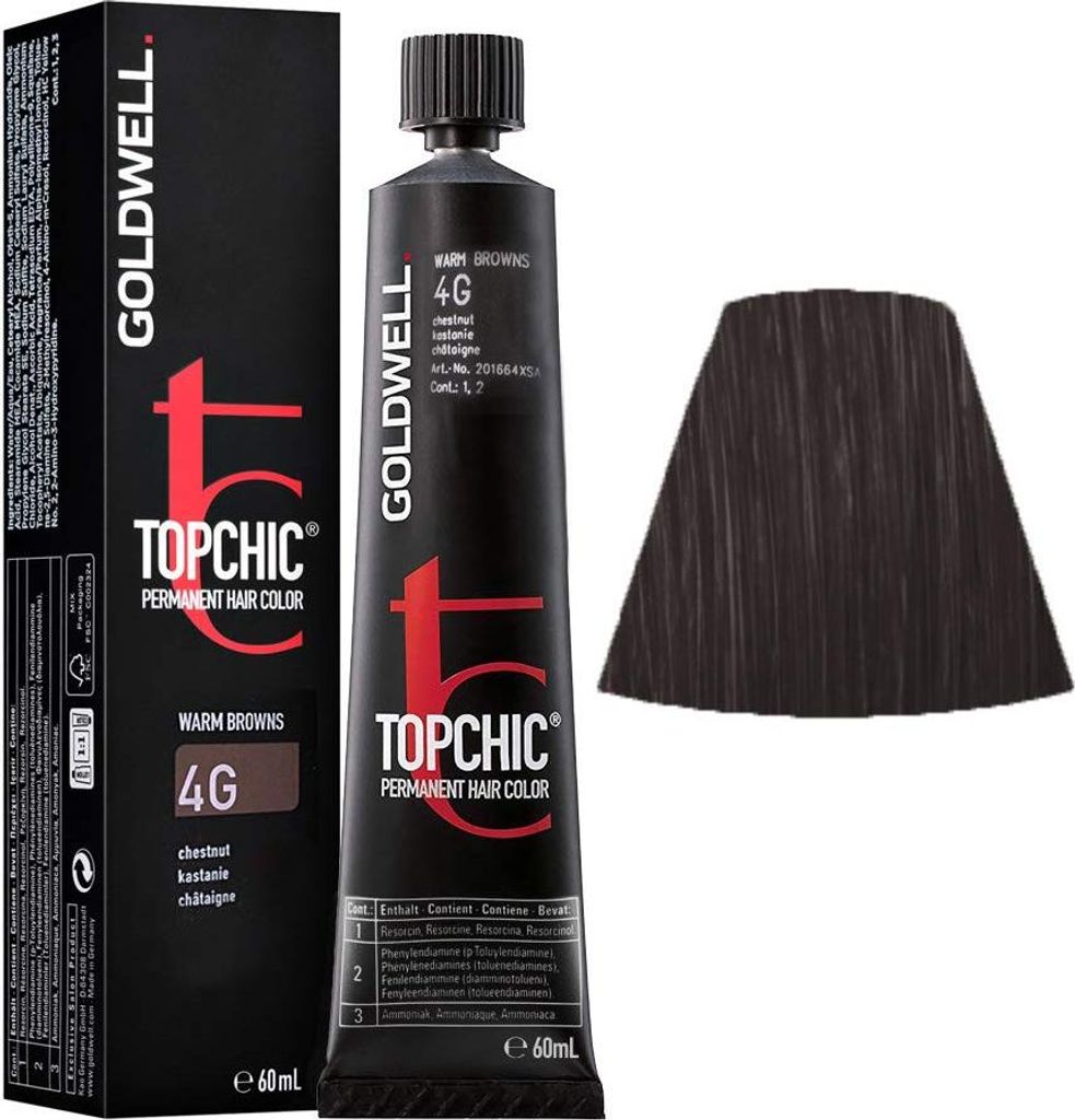 Goldwell Topchic Tube 4G Chestnut 60ml - colore permanente Immagine del prodotto 