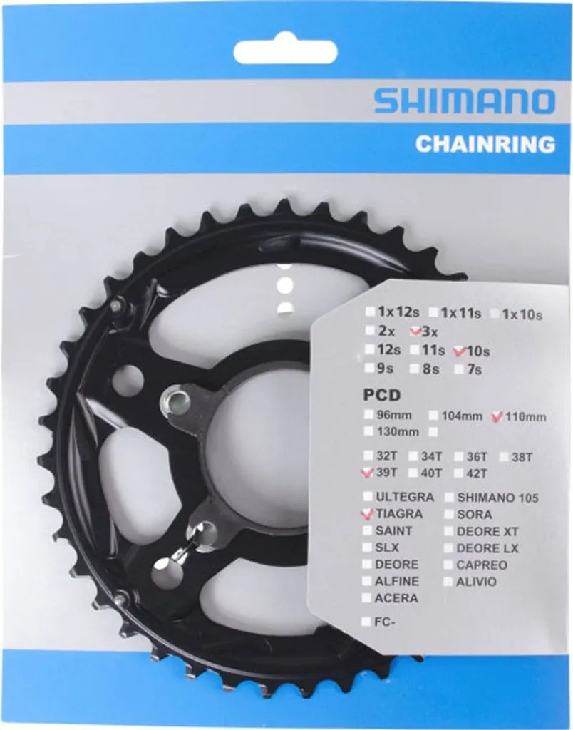 Plateau de vélo Shimano Tiagra 39 dents pour transmission 10 vitesses