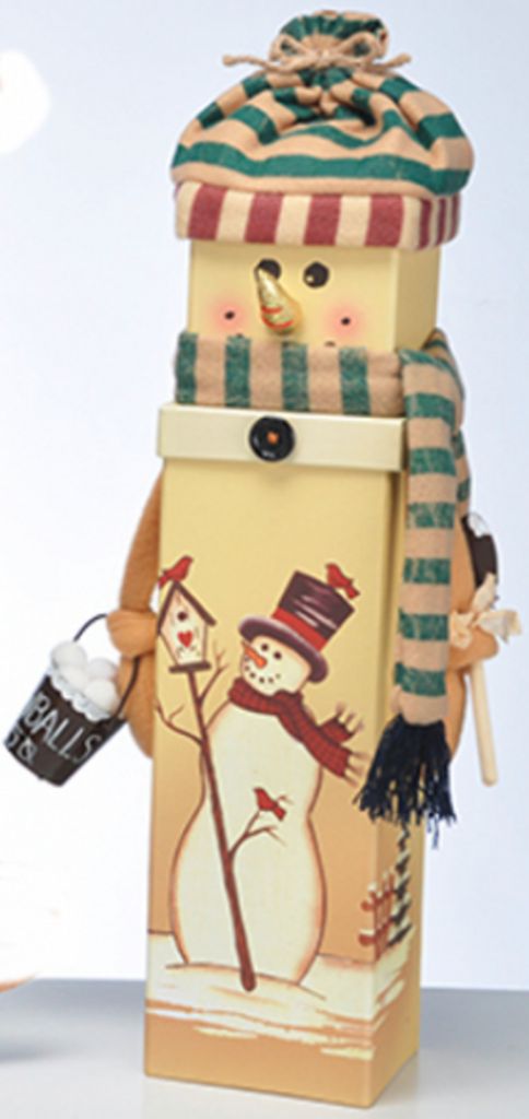Flaschenkarton Weihnachtsmotiv, Design:Schneemann