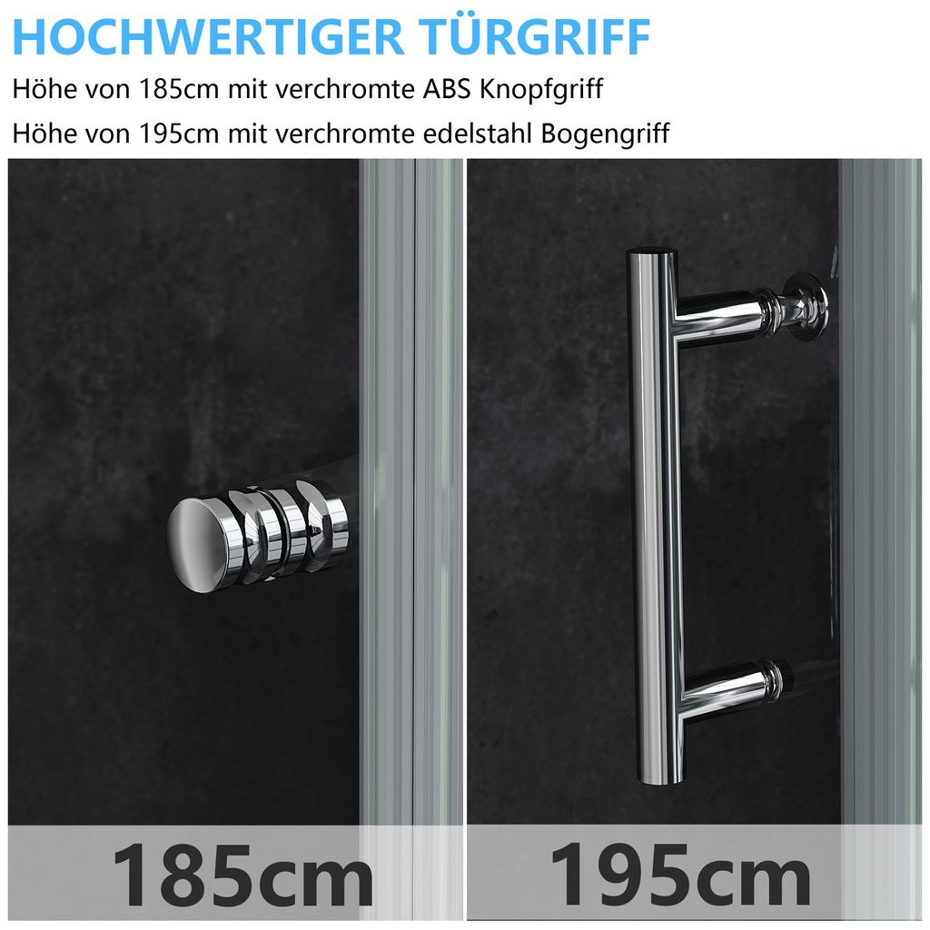 IMPTS Duschkabine 80x80cm Viertelkreis Duschabtrennung Rund Produktbild 5