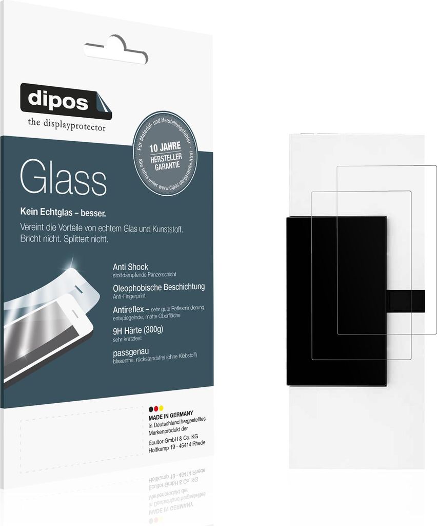 2x Schutzfolie für Jura ENA 4 matt - Anti-Shock 9H Folie dipos Glass Kunststoffglas