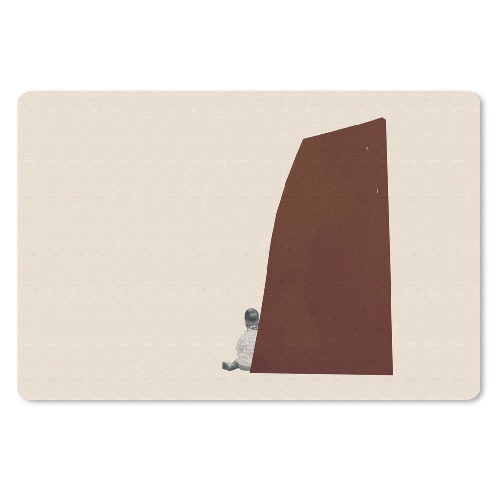 MuchoWow Schreibtischunterlage Vintage - Pastell - Junge 60x40 cm - XXL Mauspad - Großes Mauspad