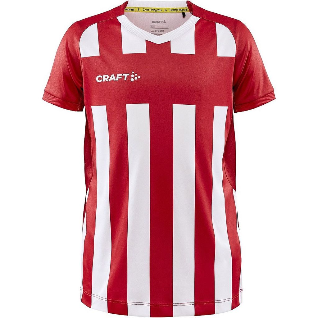 CRAFT Progress 2.0 Stripe Jersey JR Bright Red/White 158/164