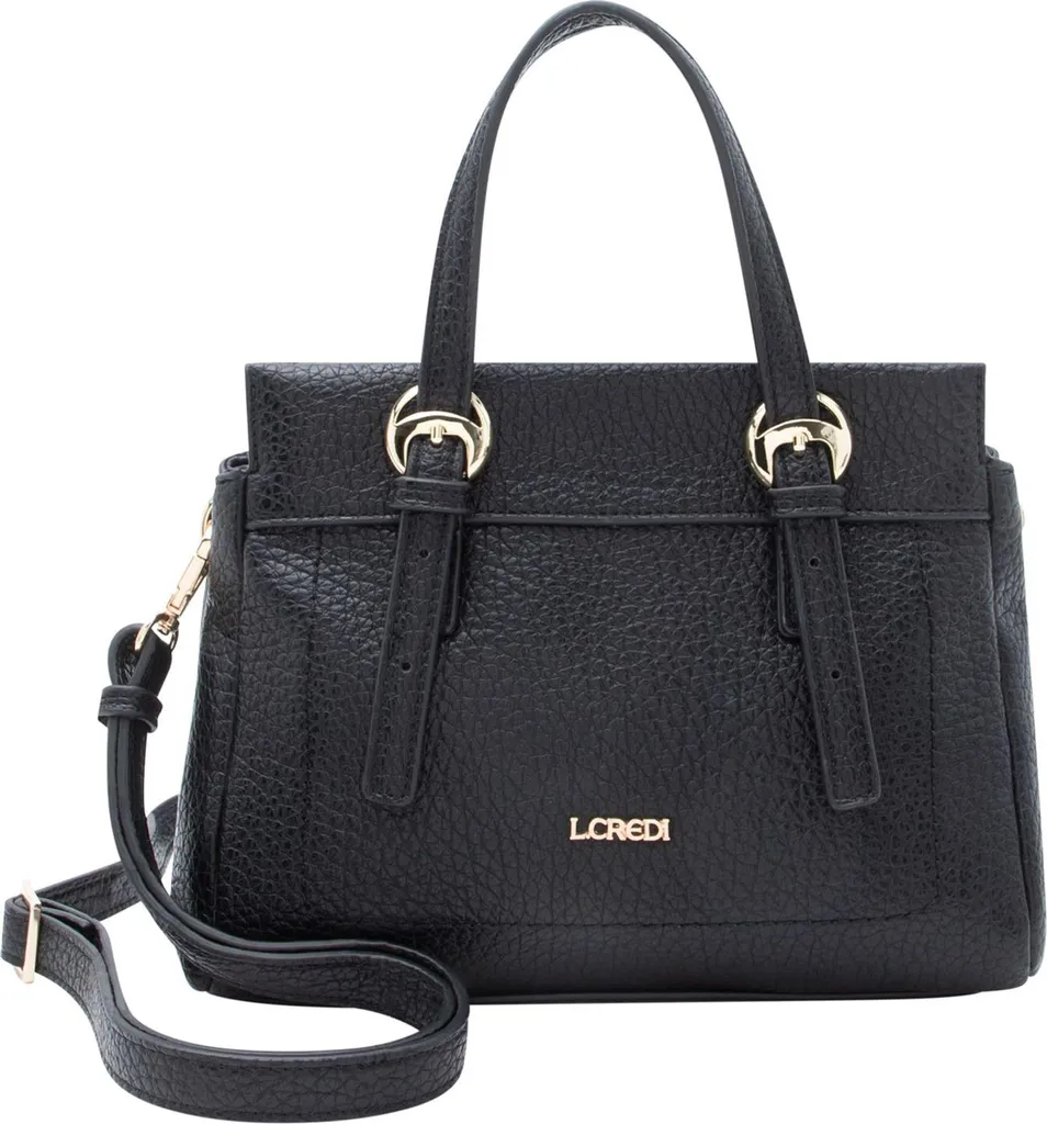Petit Sac Ramira Noir L.CREDI avec Bandoulière Amovible et Fini Mat