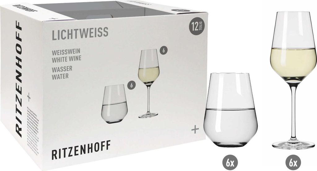 LICHTWEISS AURELIE WEIßWEIN- UND WASSERGLAS-SET #2 VON Produktbild 