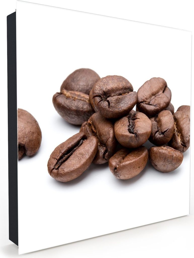 Nachbildung-Schlüsselkasten, Magnetpinnwand und Memoboard mit Glasfront Motiv Kaffeebohnen linear