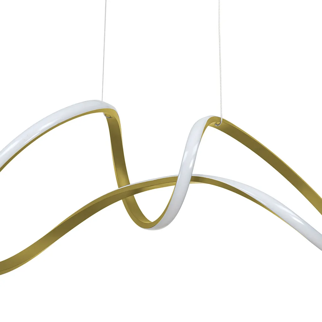 Éclairage Table à Manger Lustre LED TESORO Blanc et Or 90x30 cm - 2