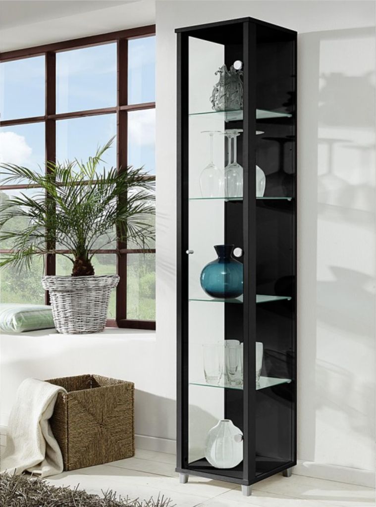 Glasvitrine >OPTIMA< in Schwarz Struktur - Image du produit 