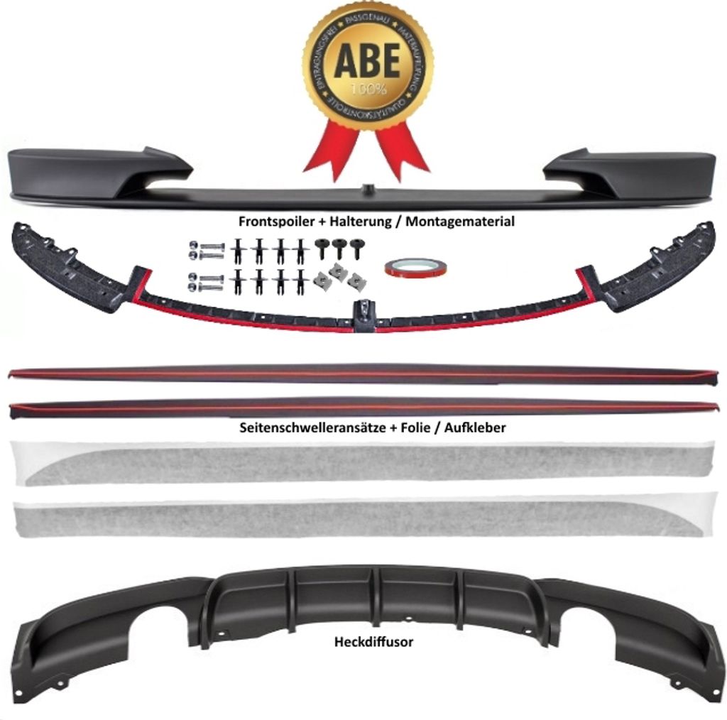 Sport-Performance Umbau Spoiler + Diffusor+Ansätze passt für BMW F30 F31 M-Paket