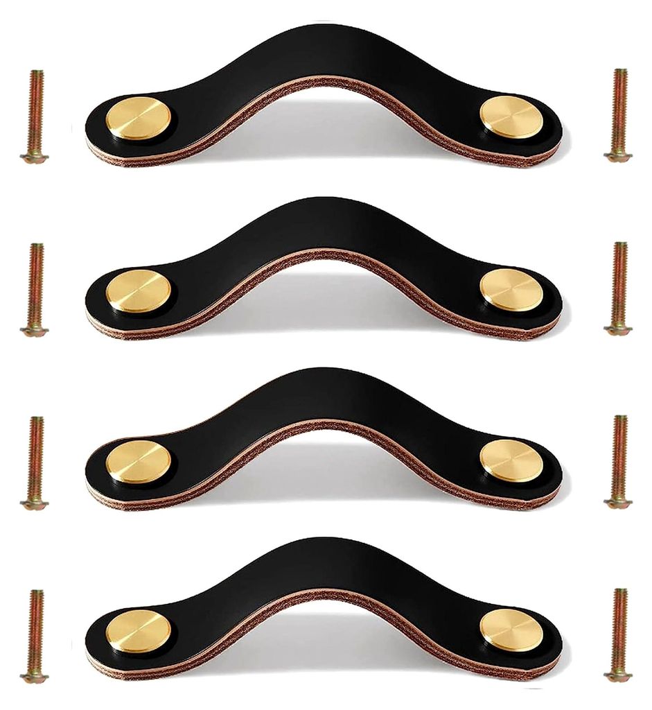 Ledergriffe für Möbel, 4 Stück, 16,8 cm