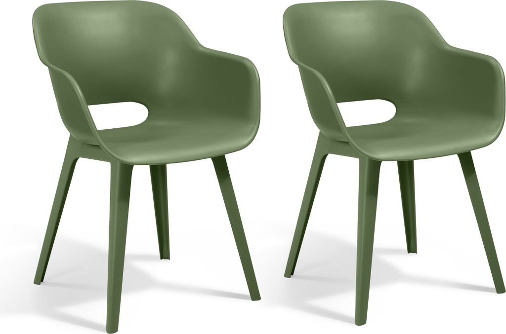 Keter Gartensessel Akola, olivgrün, 2er Set, Kunststoff, wetterfest