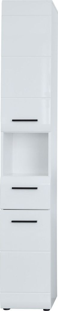 trendteam Bad Hochschrank Skin/Gloss/Line Weiß Produktbild 1