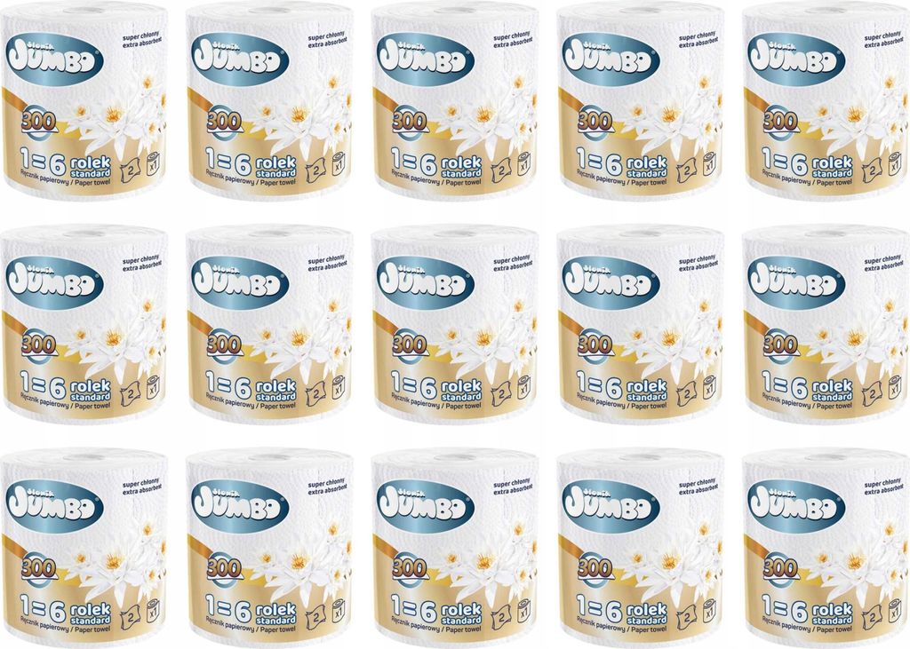 Papierhandtuch 1R SŁONIK JUMBO MAXI 300 Blatt 2W – 15 Stück Produktbild 