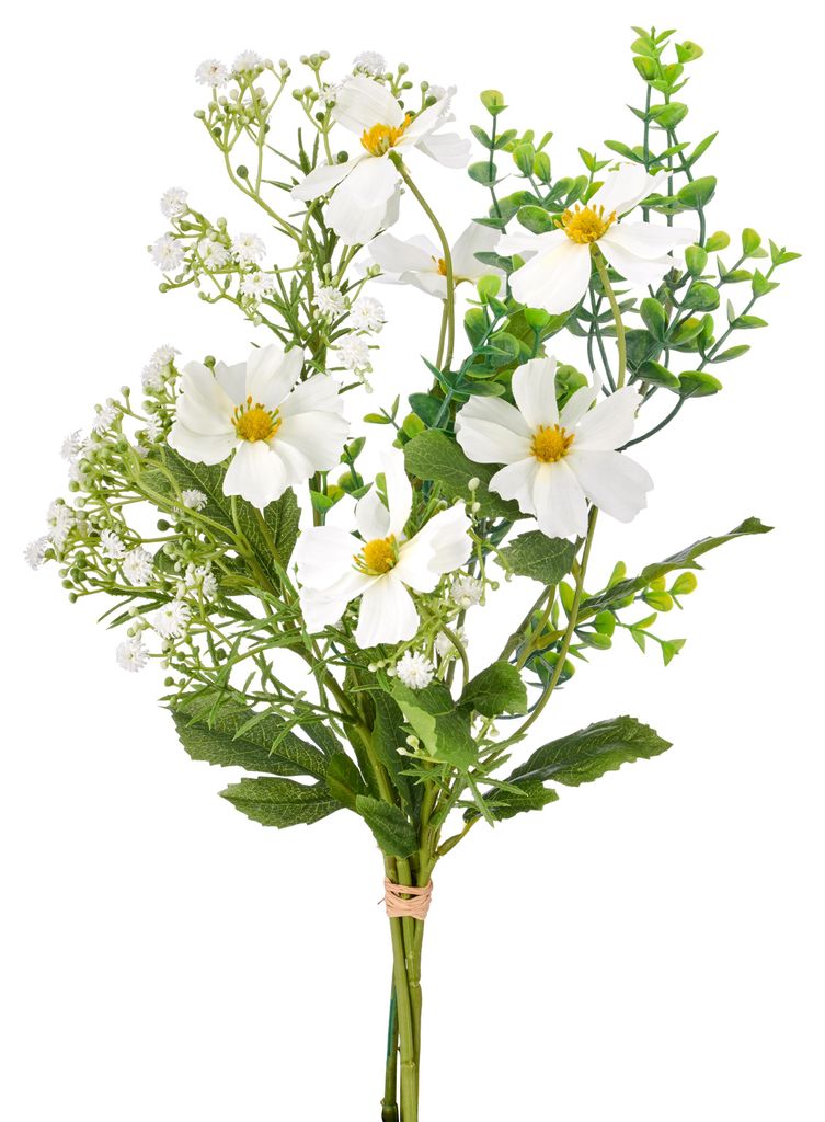 CREATIV green Cosmeamixstrauß 55 cm weiß – Kunstblumen Strauß künstlich für Vase, Tischdeko & Wohnraumdeko, Dekoblumen naturgetreu, 4 Stiele...