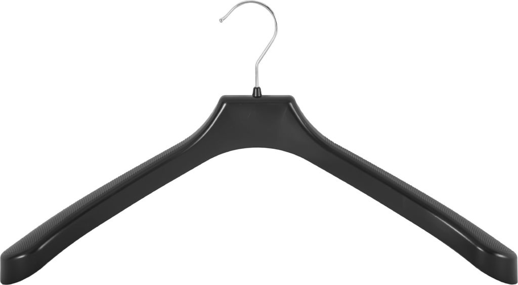 10 Set Kleiderbügel Haken drehbar B 50 cm schwarz Kunststoff gross
