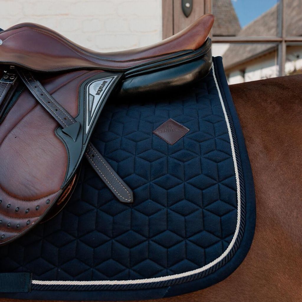 Kentucky Horsewear Saddle Pad Velvet Jumping, Farbe:Dark Navy, Größe:Full