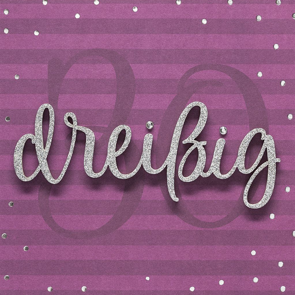 30 Geburtstag Lettering Quadratische Glückwunschkarte mit Applikatio