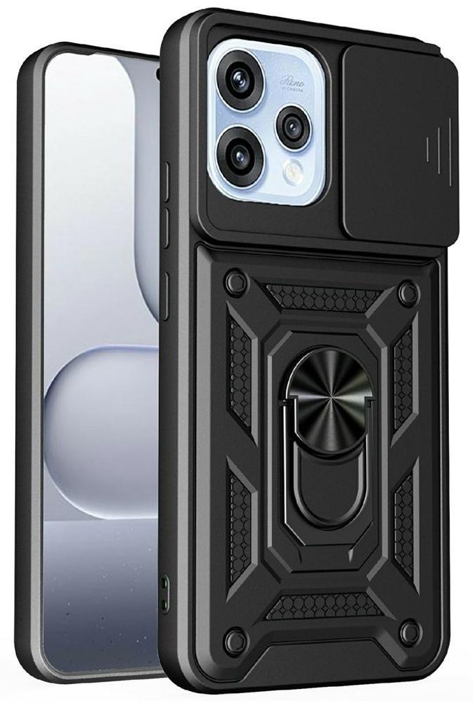 OPPO Reno15 Hülle - Coverup Armor Ring Ständer Back Cover mit Kamera Schutz - Schwarz
