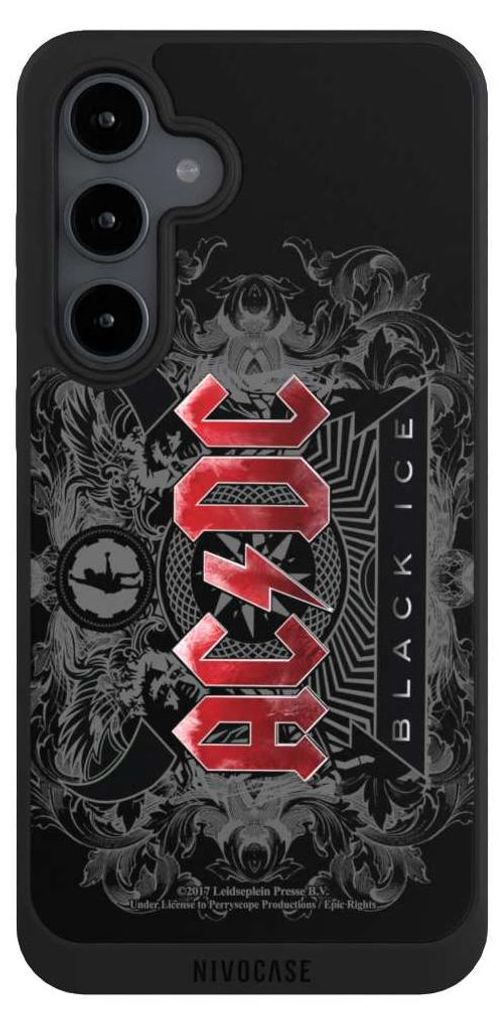 NIVOCASE Handyhülle für Samsung Galaxy S24 FE 5G Hülle NIVOpure Case Schwarz ACDC Black Ice Fanartikel