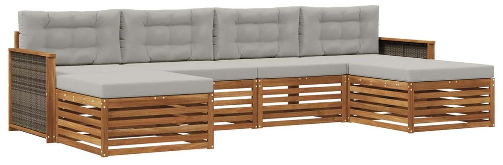 vidaXL Sofagarnituren mit Kissen 6 pcs Massivholz Akazie