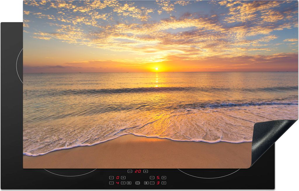 KitchenYeah© Herdabdeckplatte Strand - Farben - Sonne , Produktbild 