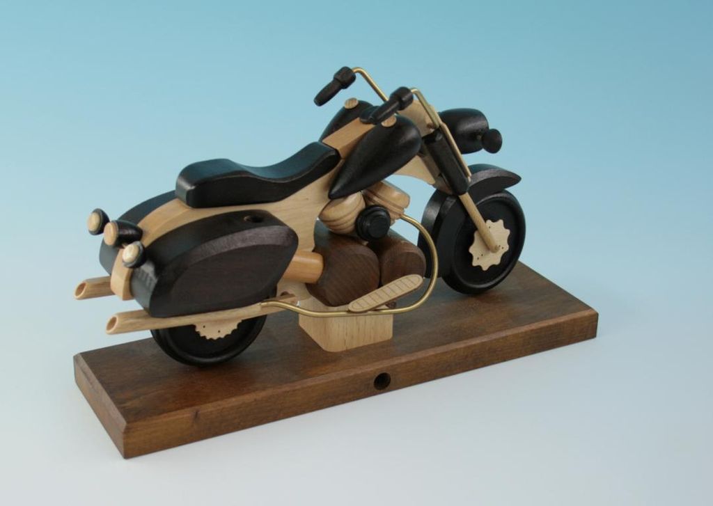 Räucherfigur Motorrad Chopper schwarz BxHxT 27x18x8cm NEU