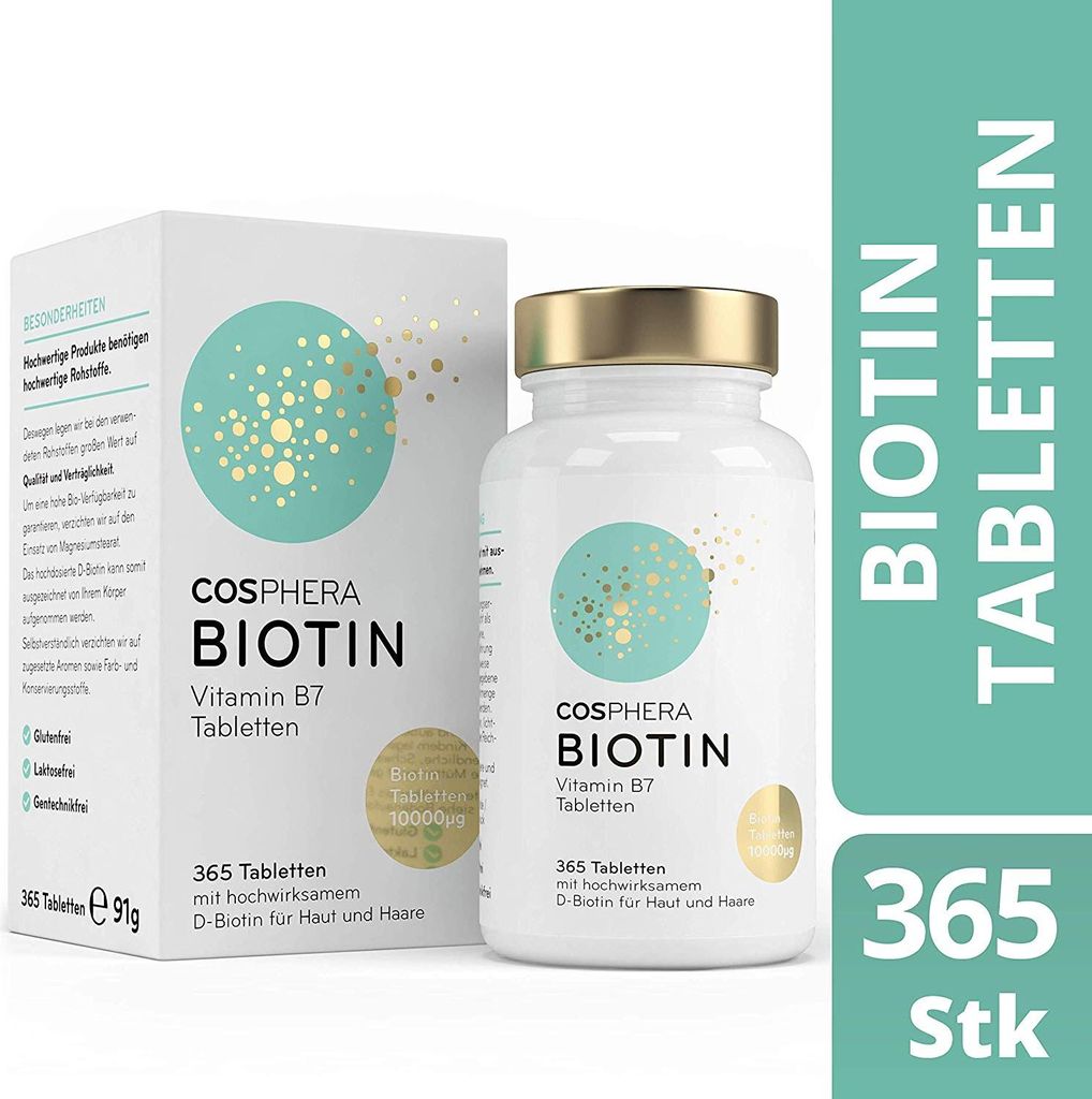 Cosphera - Biotin Hochdosiert 10.000 mcg D-Biotin - 365 Produktbild 