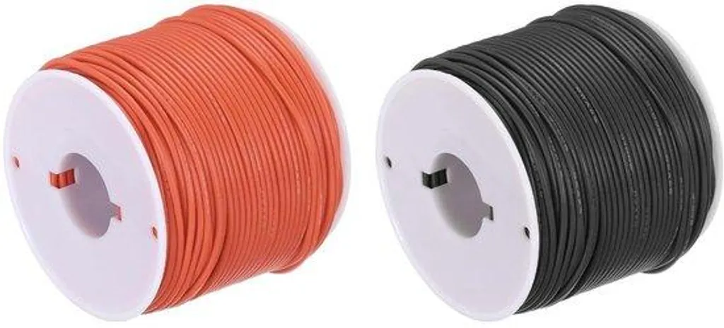 Fil électrique souple 2 conducteurs 24 AWG en cuivre pur, noir et rouge