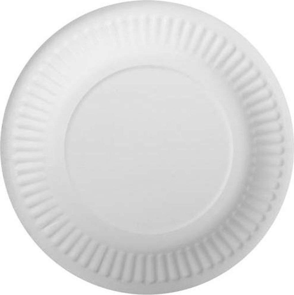 Weiße runde Pappteller 15 cm 100 Stück. Produktbild 