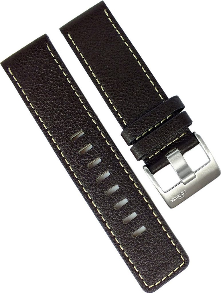 s.Oliver Uhrenarmband 24mm Leder braun Ersatzband SO-1732-LQ