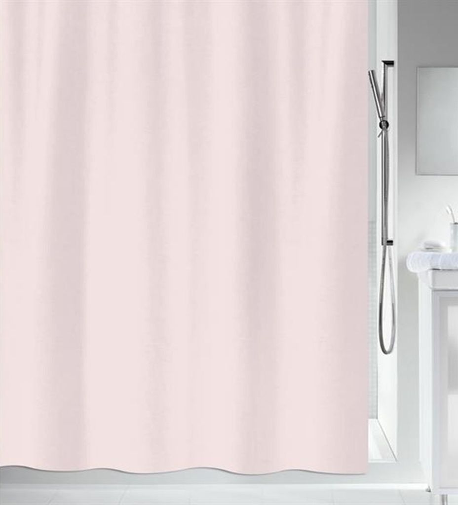 Spirella Anti-Schimmel Duschvorhang - Anti-Bakteriell, waschbar, wasserdicht - Polyester, „Primo “ 120x200cm Rosa
