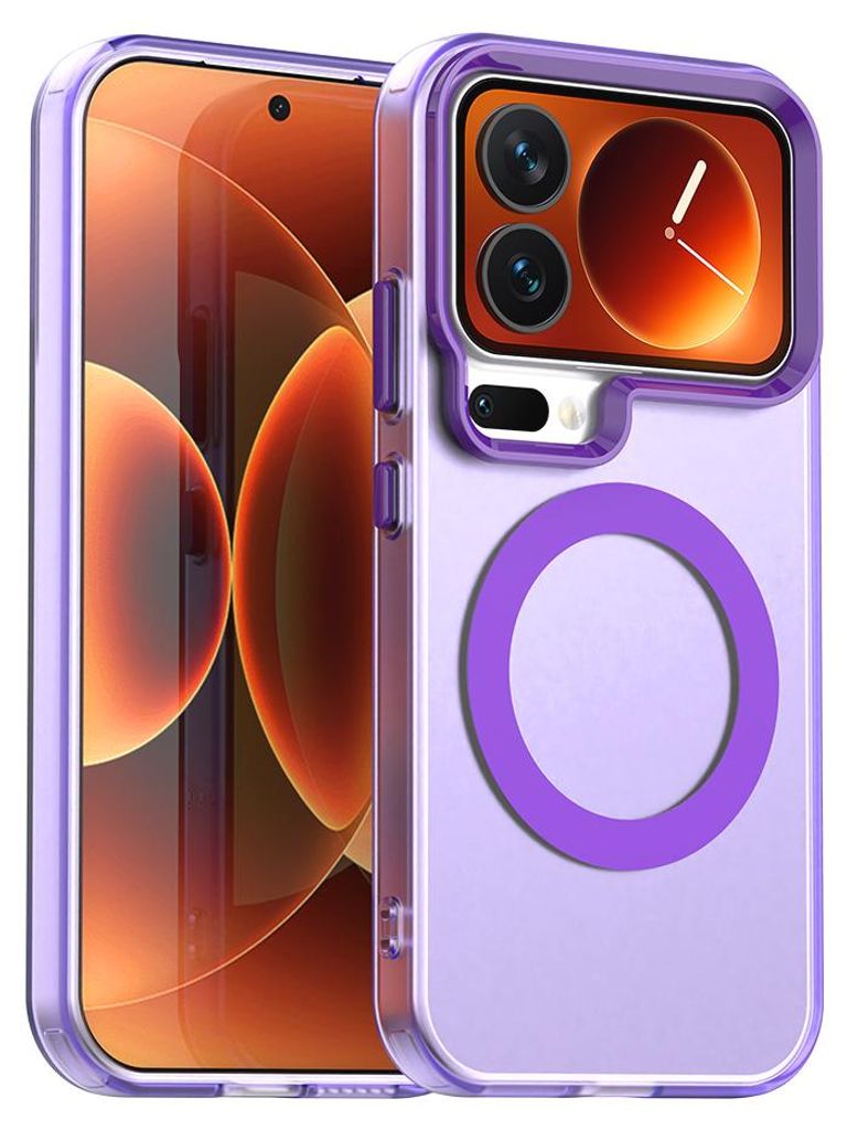 Magnetisch Hülle für Xiaomi 17 Pro Max, Schlank Durchscheinend Matt Stoßfest Handyhülle Lila