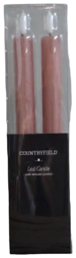 Candela LED Countryfield 24cm Rosa Rustico: Dettaglio di Stile con Telecomando