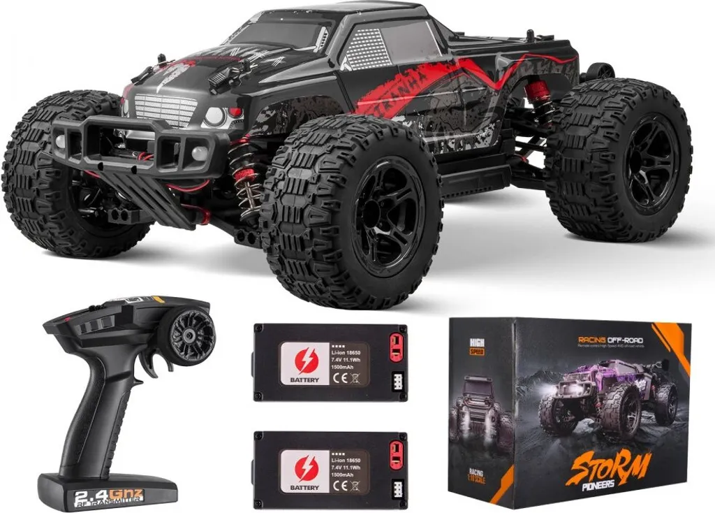 Voiture RC 1:10 4WD Tout-Terrain - Camion Offroad avec Grandes Roues