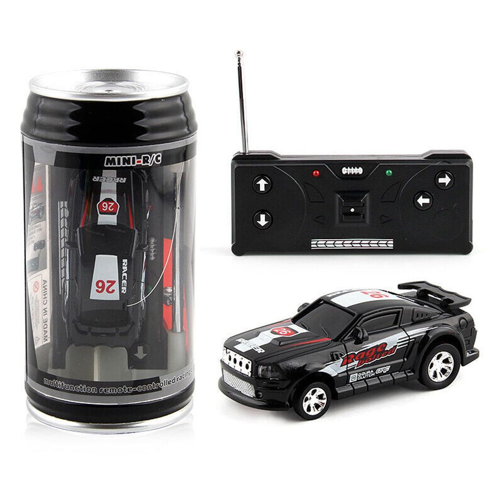 Mini Cola Can Car Speed RC Radio Fernbedienung Micro Racing Car-Kinderspielzeug Geschenke(Schwarz)