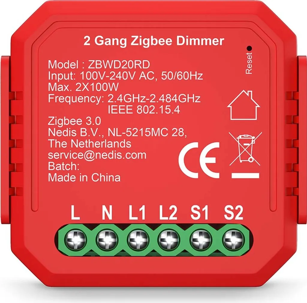 Interrupteur Intelligent Zigbee 3.0 Dual 100W avec Contrôle via Mobile