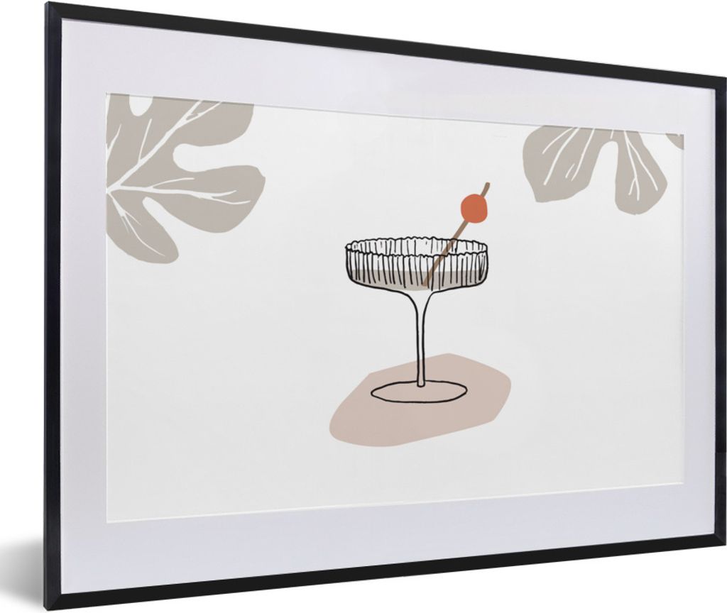 MuchoWow Gerahmtes Poster Sommer - Glas - Blatt 60x40 cm - Poster mit Schwarzem Bilderrahmen Wandposter Rahmen Foto Bilder - Schlafzimmer - Plaka...