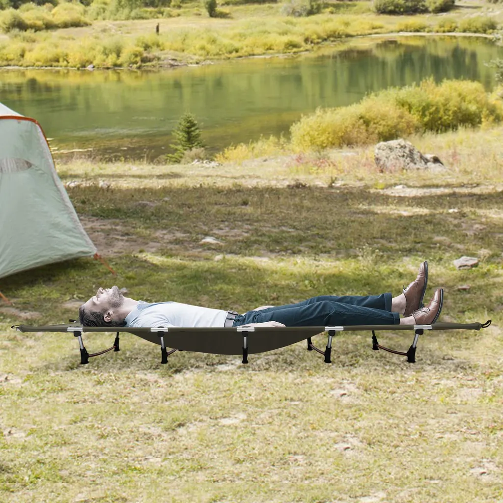 Lit de camping 2,2 kg ultra portable avec structure renforcée 150 kg - 5
