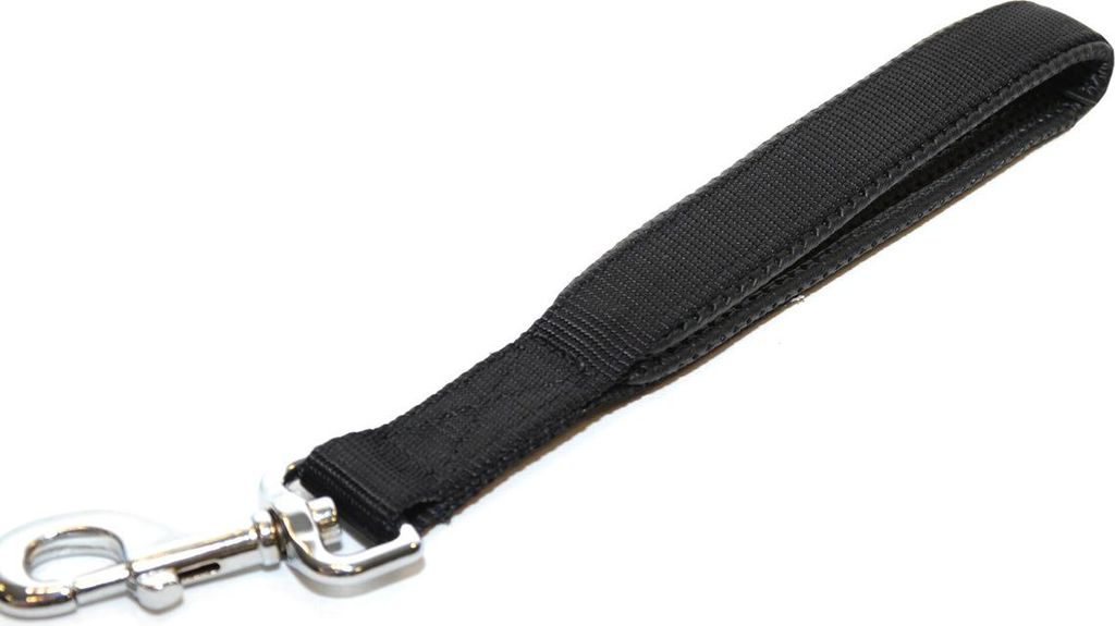 Nylon Hundeleine schwarz 30 cm / 25 mm für Hundedressur – mehr Kontrolle
