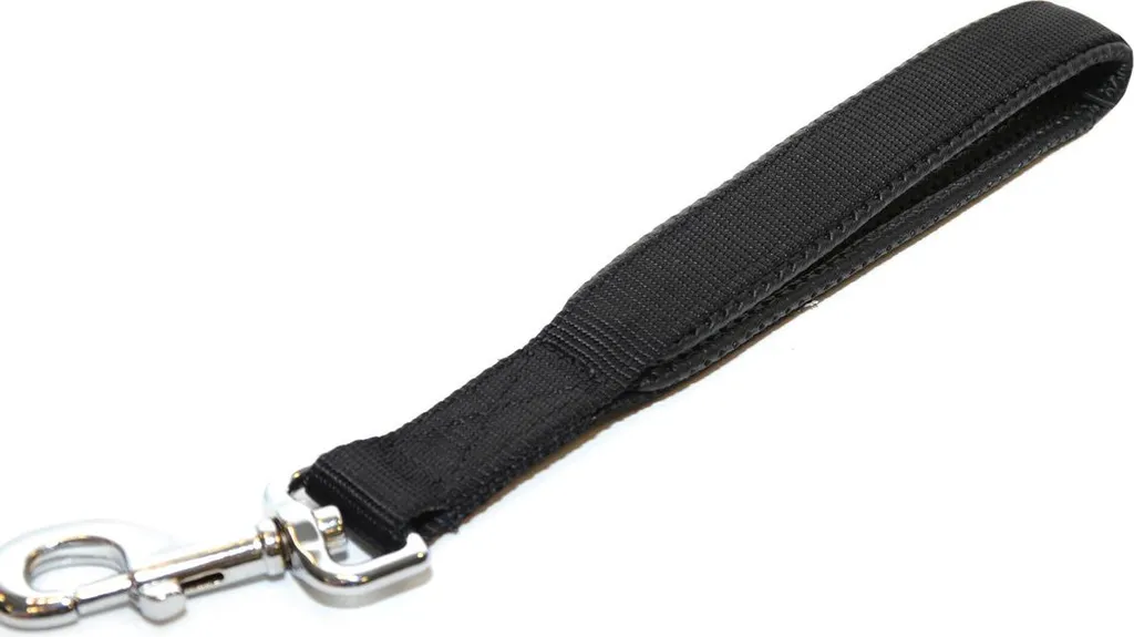 Laisse courte nylon noir Duvo+ haute résistance avec poignée confort