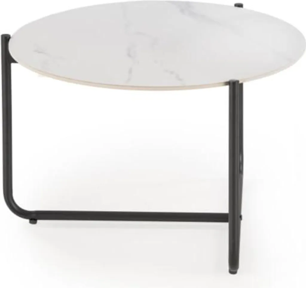 Table de salon ACUNA en marbre blanc véritable et structure moderne - 4