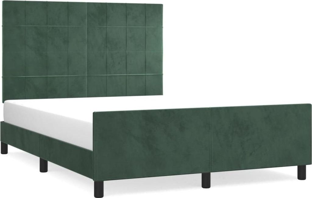 vidaXL Bettgestell ohne Matratze Dunkelgrün 140x200 cm Samt