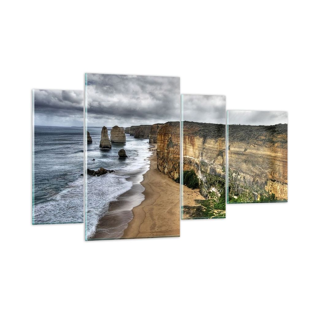 Bilder auf glas - Strand Ozean Landschaft - 120x70cm - Glasbilder - Wandbilder - Kunstdruck - zum Aufhängen bereit - Wanddekoration aus Glas - Gla...